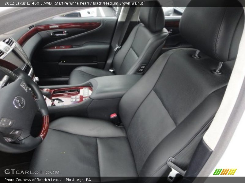 Starfire White Pearl / Black/Medium Brown Walnut 2012 Lexus LS 460 L AWD
