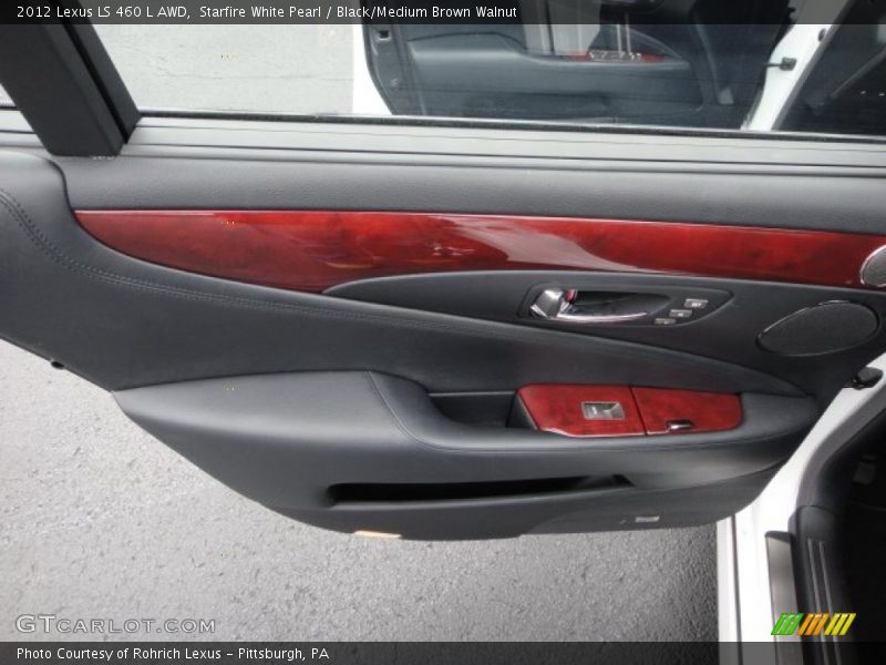 Starfire White Pearl / Black/Medium Brown Walnut 2012 Lexus LS 460 L AWD