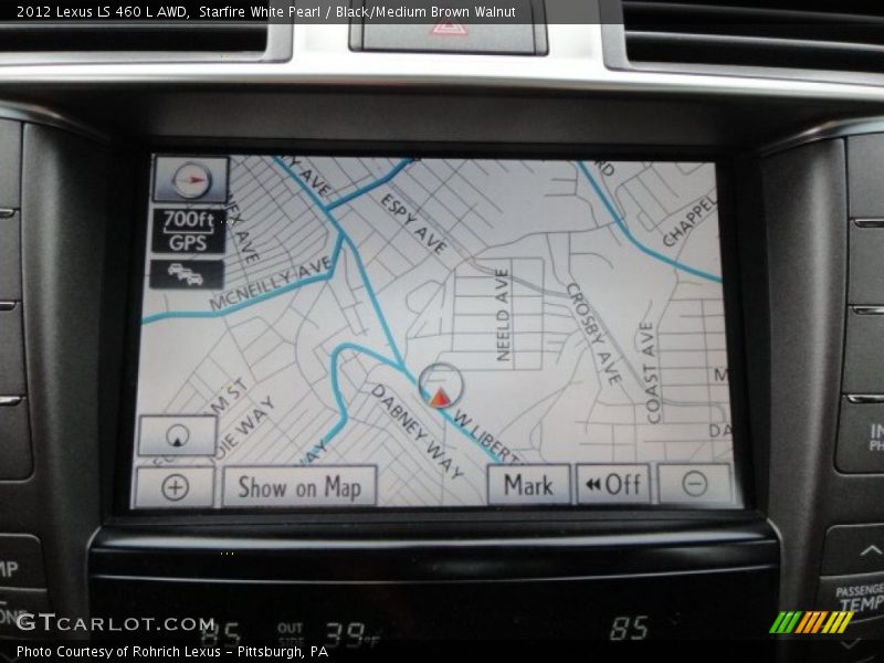 Starfire White Pearl / Black/Medium Brown Walnut 2012 Lexus LS 460 L AWD