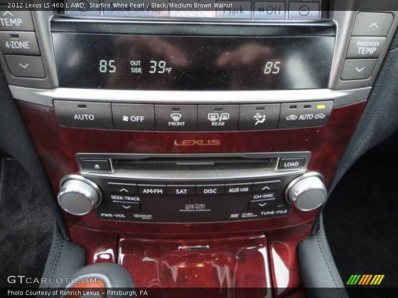 Starfire White Pearl / Black/Medium Brown Walnut 2012 Lexus LS 460 L AWD