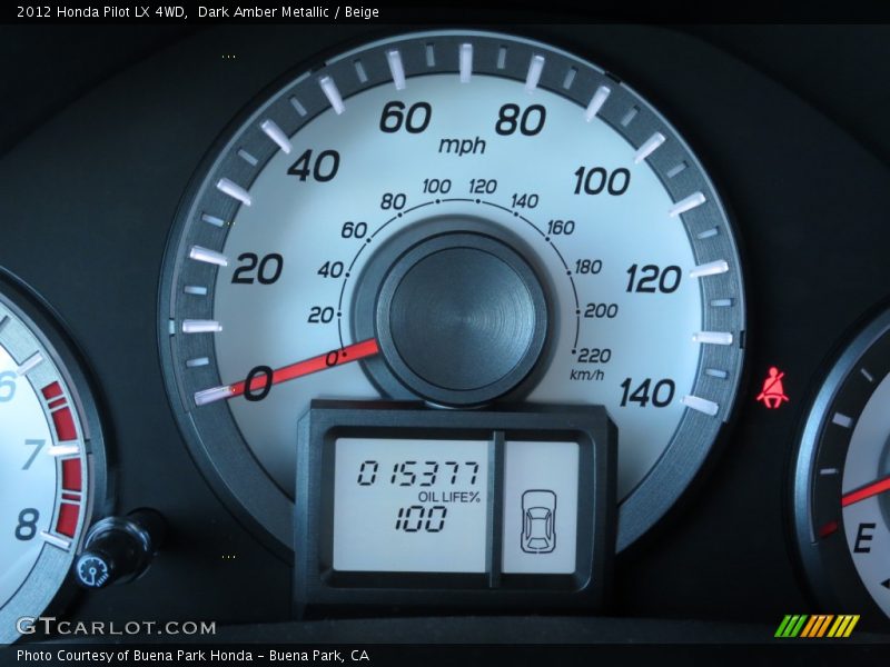 Dark Amber Metallic / Beige 2012 Honda Pilot LX 4WD