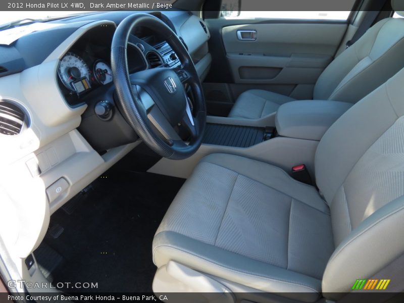 Dark Amber Metallic / Beige 2012 Honda Pilot LX 4WD