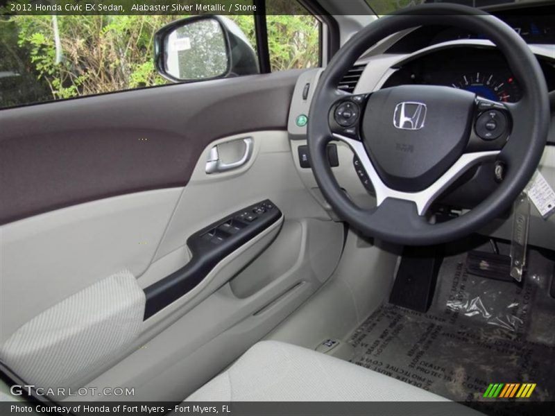 Alabaster Silver Metallic / Stone 2012 Honda Civic EX Sedan