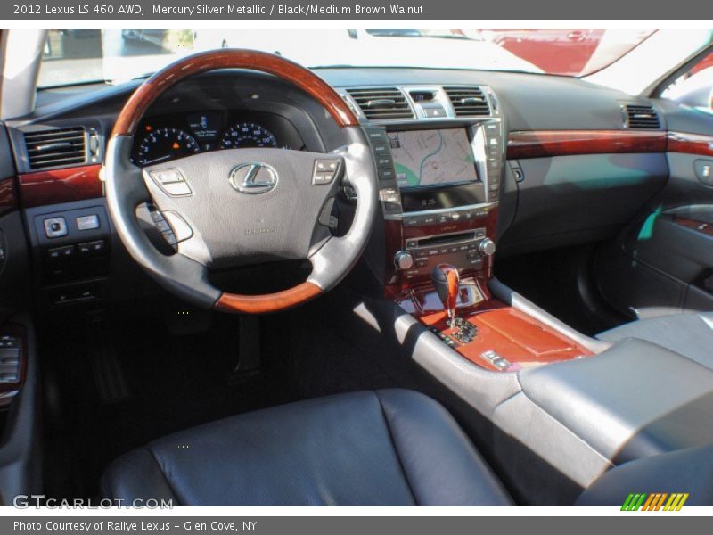 Mercury Silver Metallic / Black/Medium Brown Walnut 2012 Lexus LS 460 AWD