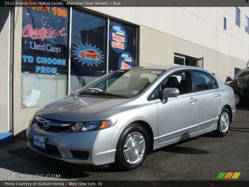 Alabaster Silver Metallic / Blue 2010 Honda Civic Hybrid Sedan