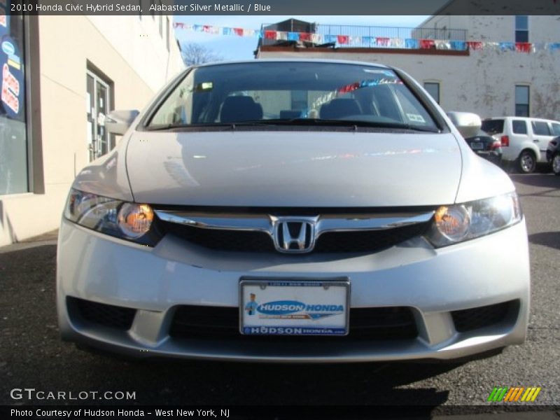 Alabaster Silver Metallic / Blue 2010 Honda Civic Hybrid Sedan