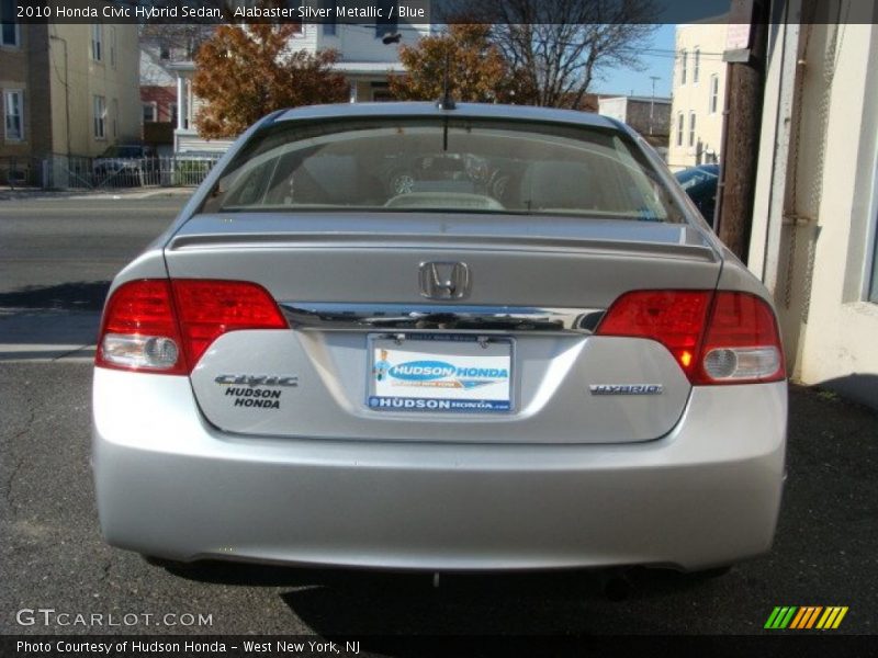 Alabaster Silver Metallic / Blue 2010 Honda Civic Hybrid Sedan