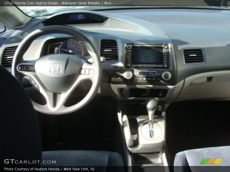 Alabaster Silver Metallic / Blue 2010 Honda Civic Hybrid Sedan