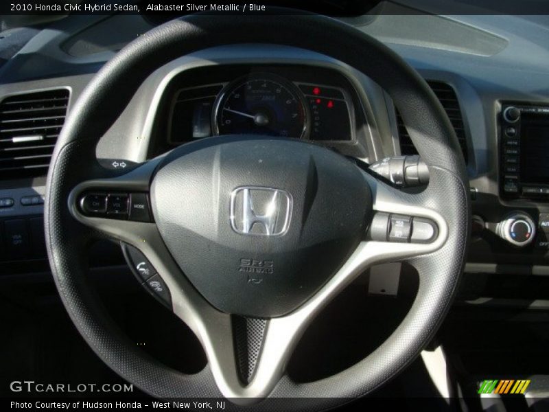 Alabaster Silver Metallic / Blue 2010 Honda Civic Hybrid Sedan