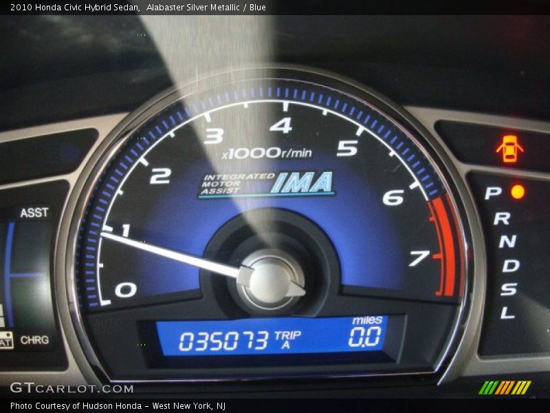 Alabaster Silver Metallic / Blue 2010 Honda Civic Hybrid Sedan