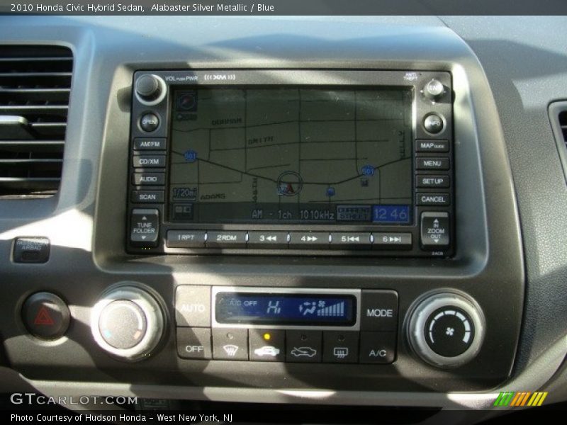Alabaster Silver Metallic / Blue 2010 Honda Civic Hybrid Sedan