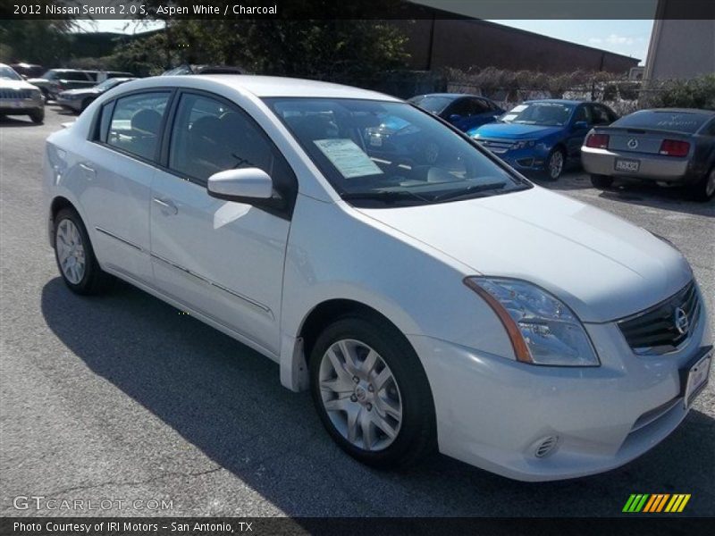 Aspen White / Charcoal 2012 Nissan Sentra 2.0 S