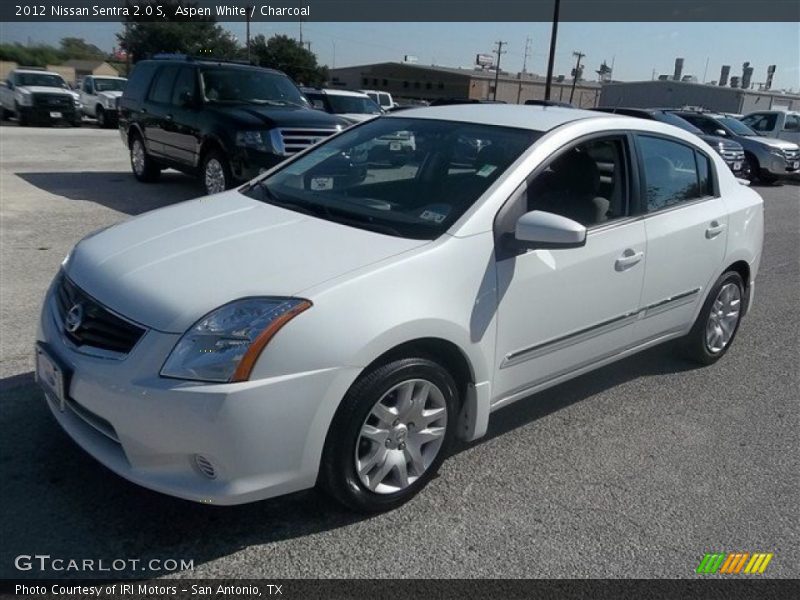 Aspen White / Charcoal 2012 Nissan Sentra 2.0 S