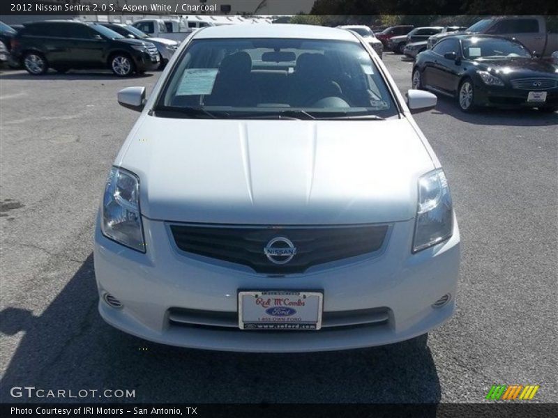 Aspen White / Charcoal 2012 Nissan Sentra 2.0 S