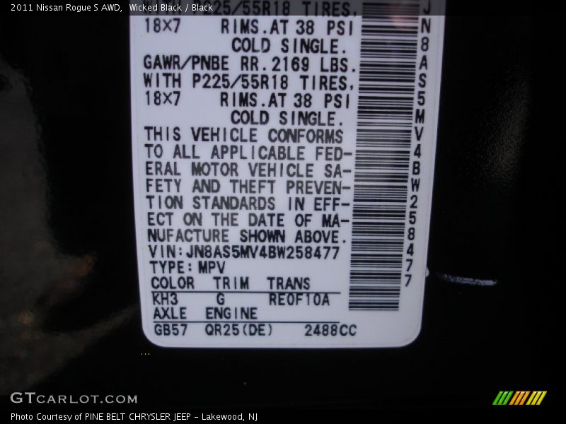 Wicked Black / Black 2011 Nissan Rogue S AWD