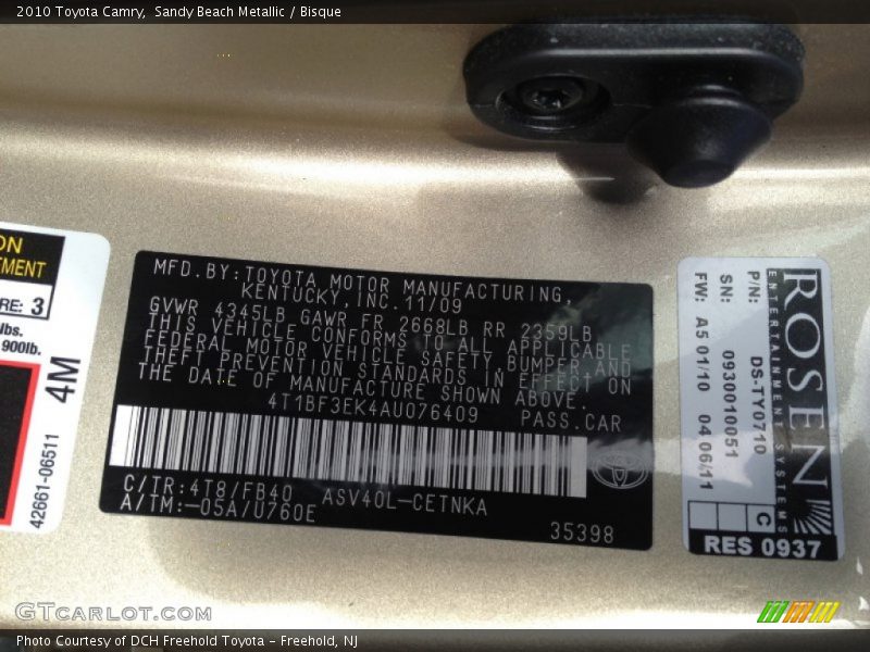 Sandy Beach Metallic / Bisque 2010 Toyota Camry