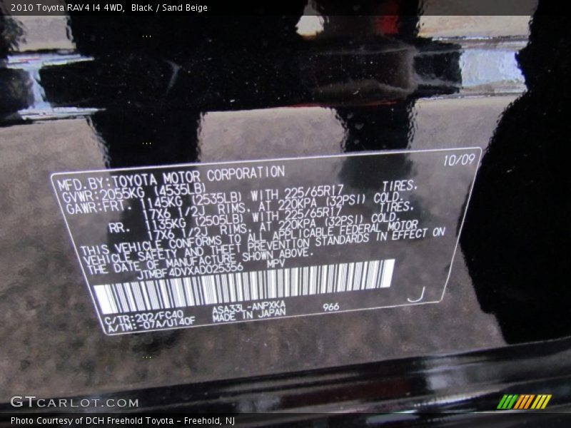 Black / Sand Beige 2010 Toyota RAV4 I4 4WD