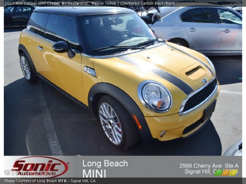 Mellow Yellow / Checkered Carbon Black/Black 2009 Mini Cooper John Cooper Works Hardtop