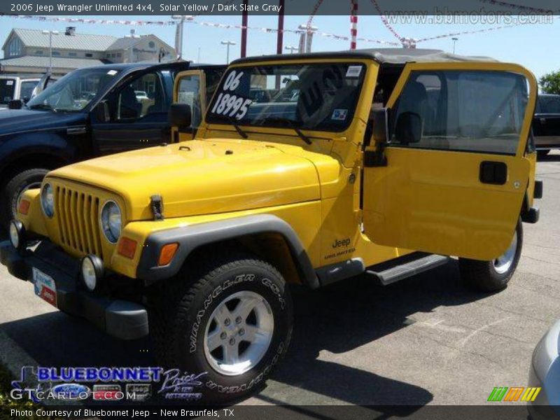Solar Yellow / Dark Slate Gray 2006 Jeep Wrangler Unlimited 4x4