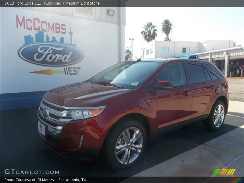 Ruby Red / Medium Light Stone 2013 Ford Edge SEL
