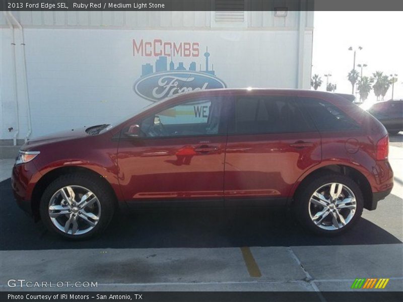 Ruby Red / Medium Light Stone 2013 Ford Edge SEL