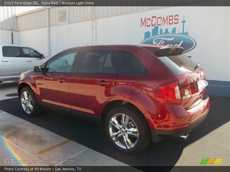 Ruby Red / Medium Light Stone 2013 Ford Edge SEL
