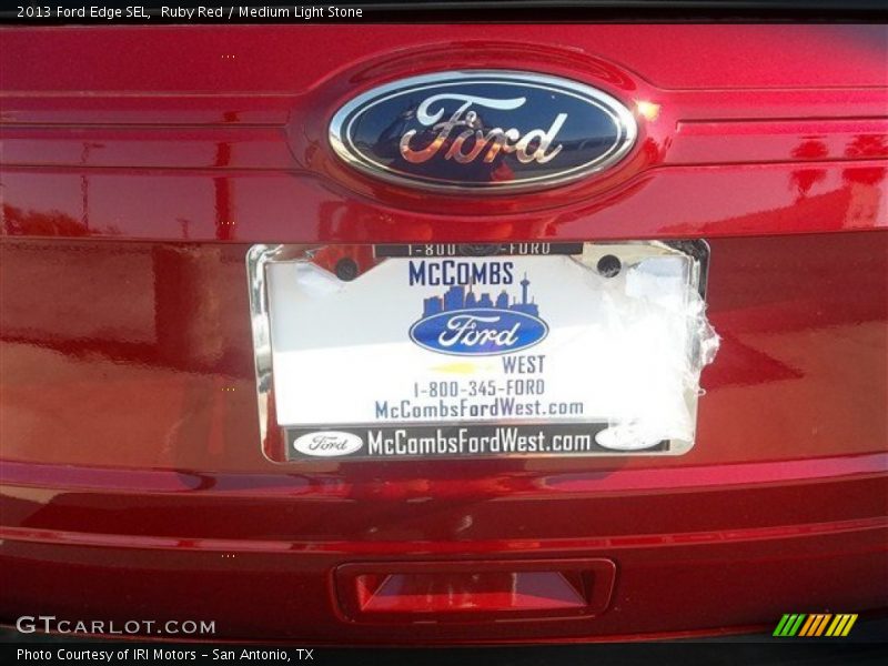 Ruby Red / Medium Light Stone 2013 Ford Edge SEL