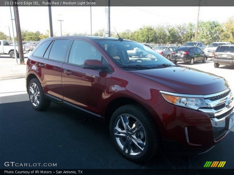 Ruby Red / Medium Light Stone 2013 Ford Edge SEL