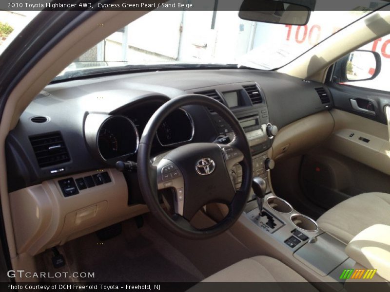 Cypress Green Pearl / Sand Beige 2010 Toyota Highlander 4WD