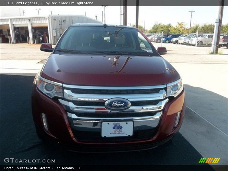 Ruby Red / Medium Light Stone 2013 Ford Edge SEL