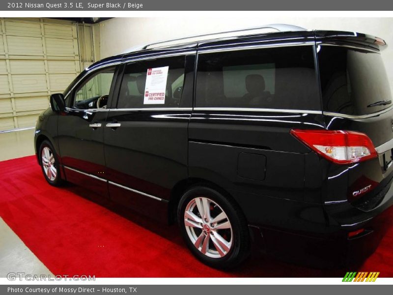 Super Black / Beige 2012 Nissan Quest 3.5 LE