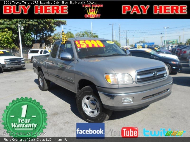 Silver Sky Metallic / Oak 2001 Toyota Tundra SR5 Extended Cab