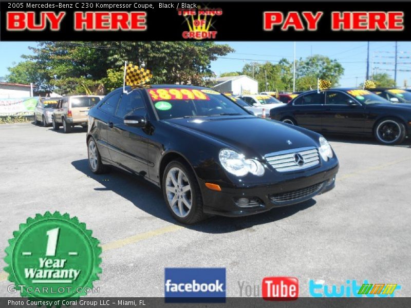 Black / Black 2005 Mercedes-Benz C 230 Kompressor Coupe