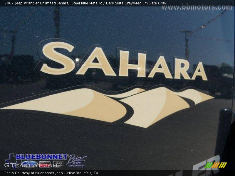 Steel Blue Metallic / Dark Slate Gray/Medium Slate Gray 2007 Jeep Wrangler Unlimited Sahara