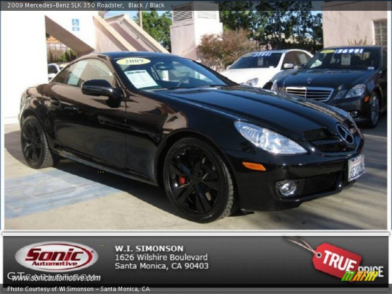 Black / Black 2009 Mercedes-Benz SLK 350 Roadster