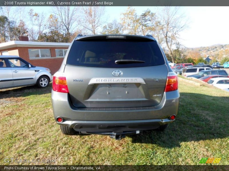 Cypress Green Pearl / Sand Beige 2008 Toyota Highlander 4WD
