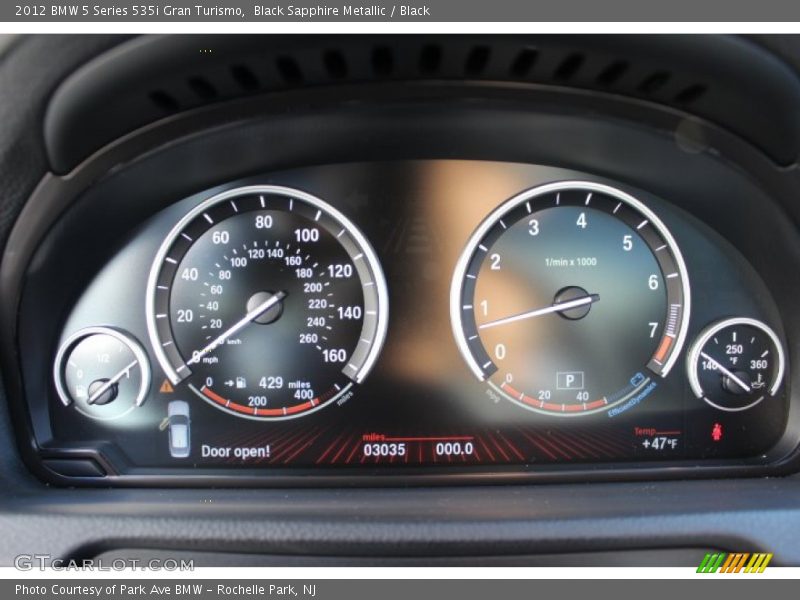 Black Sapphire Metallic / Black 2012 BMW 5 Series 535i Gran Turismo