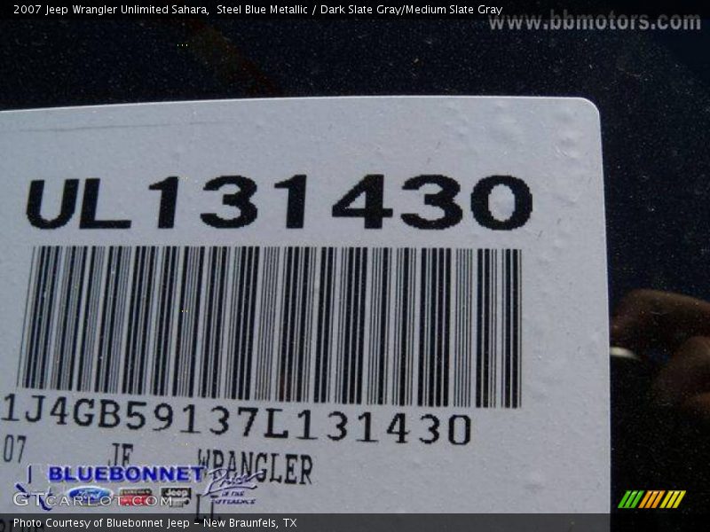Steel Blue Metallic / Dark Slate Gray/Medium Slate Gray 2007 Jeep Wrangler Unlimited Sahara