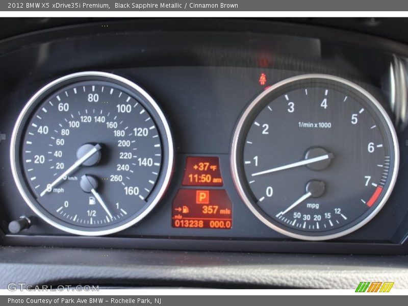 Black Sapphire Metallic / Cinnamon Brown 2012 BMW X5 xDrive35i Premium