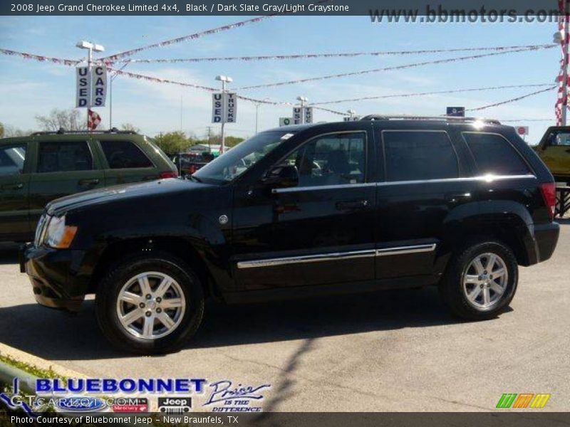 Black / Dark Slate Gray/Light Graystone 2008 Jeep Grand Cherokee Limited 4x4