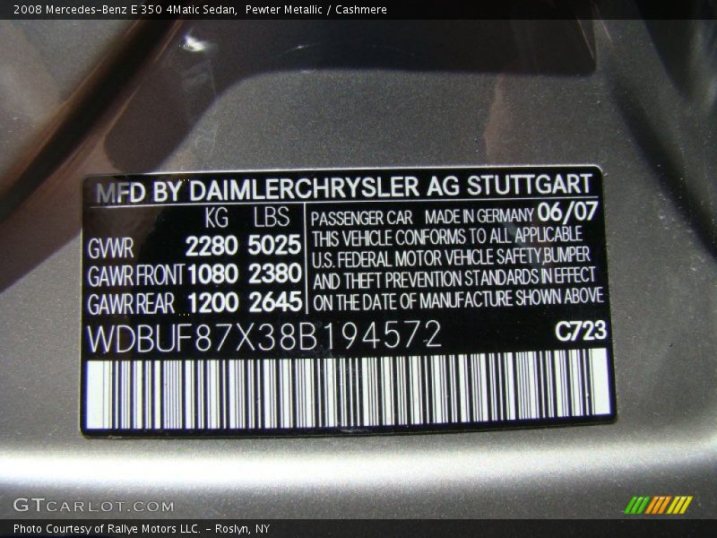 Pewter Metallic / Cashmere 2008 Mercedes-Benz E 350 4Matic Sedan