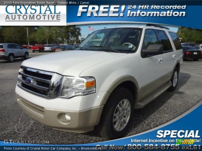 Oxford White / Camel 2010 Ford Expedition Eddie Bauer