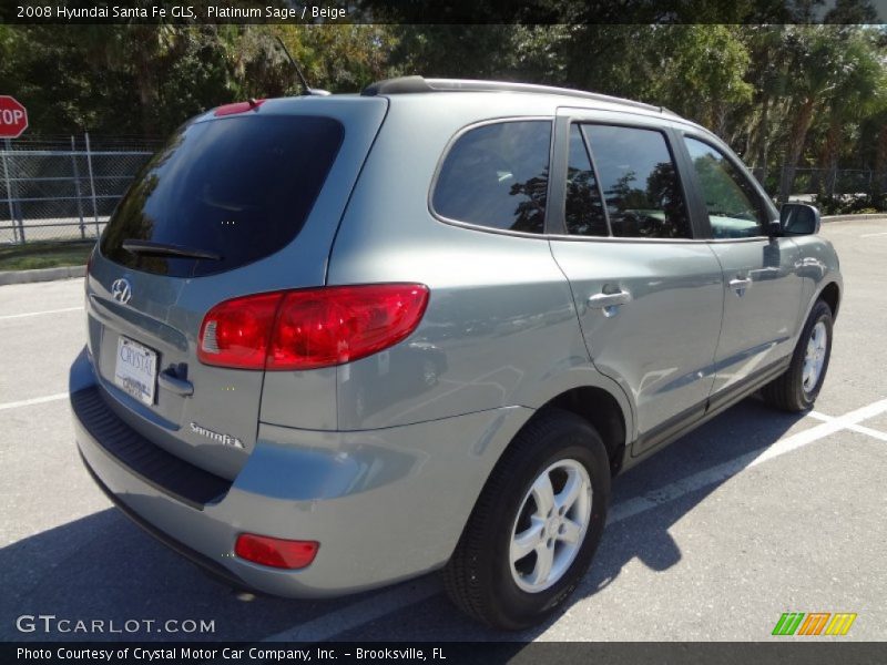 Platinum Sage / Beige 2008 Hyundai Santa Fe GLS