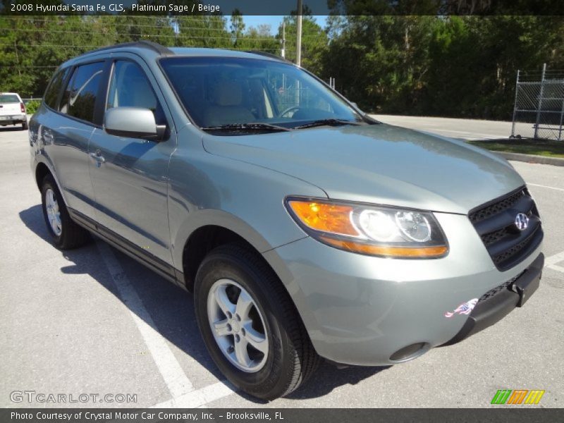 Platinum Sage / Beige 2008 Hyundai Santa Fe GLS