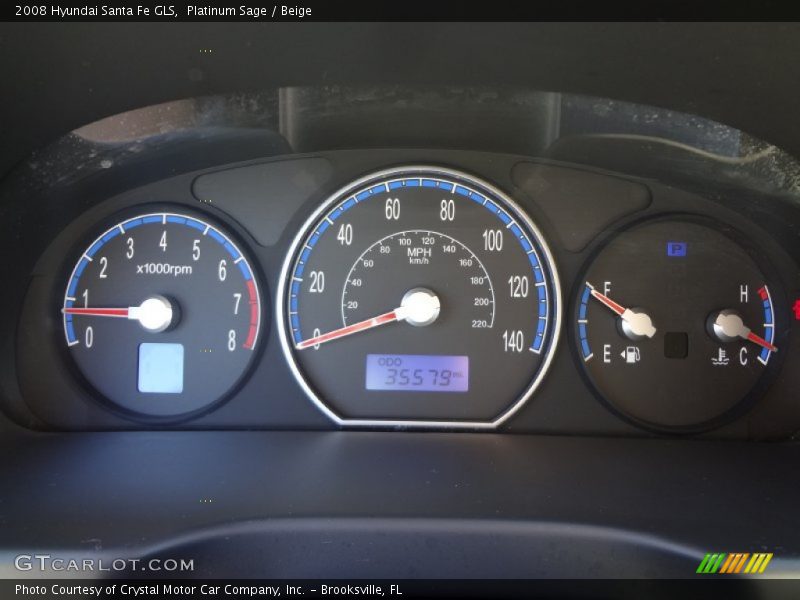 Platinum Sage / Beige 2008 Hyundai Santa Fe GLS