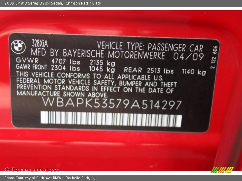 Crimson Red / Black 2009 BMW 3 Series 328xi Sedan