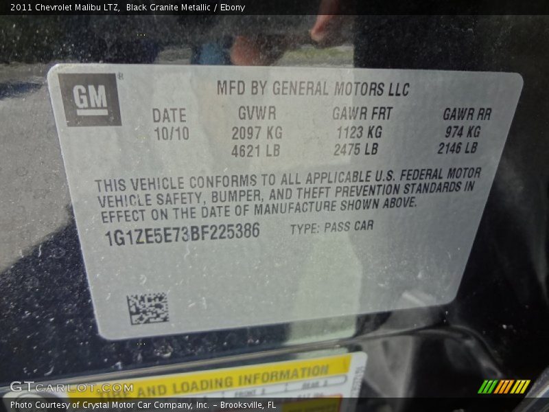 Black Granite Metallic / Ebony 2011 Chevrolet Malibu LTZ