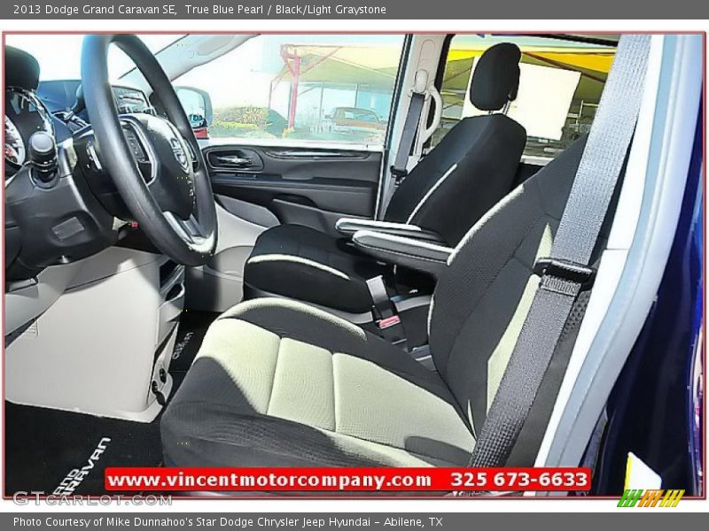 True Blue Pearl / Black/Light Graystone 2013 Dodge Grand Caravan SE