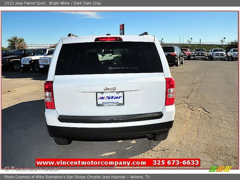 Bright White / Dark Slate Gray 2013 Jeep Patriot Sport