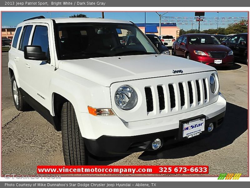 Bright White / Dark Slate Gray 2013 Jeep Patriot Sport
